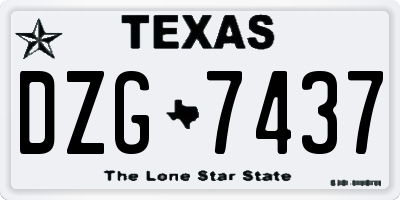 TX license plate DZG7437