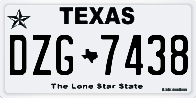 TX license plate DZG7438