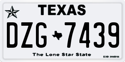 TX license plate DZG7439