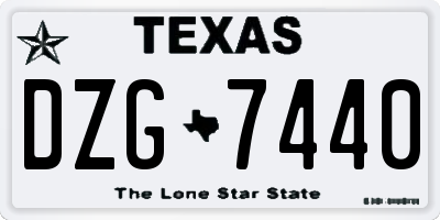 TX license plate DZG7440
