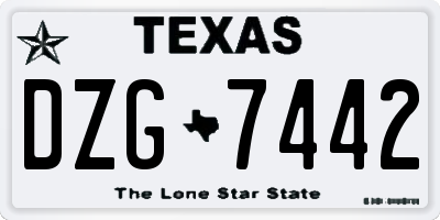 TX license plate DZG7442