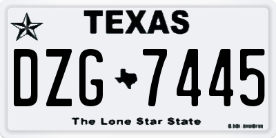TX license plate DZG7445