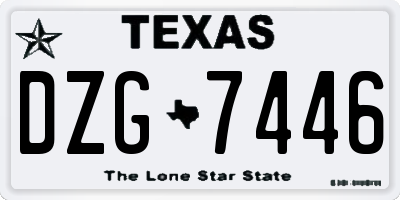 TX license plate DZG7446
