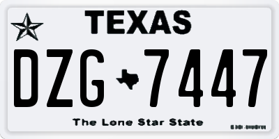TX license plate DZG7447