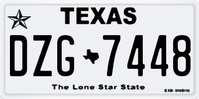 TX license plate DZG7448