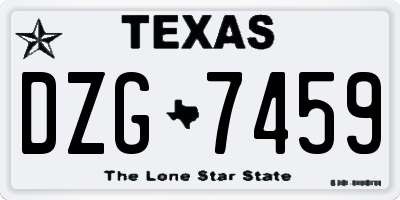 TX license plate DZG7459