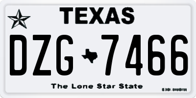 TX license plate DZG7466
