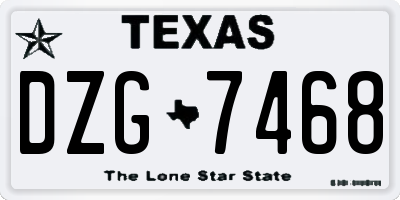 TX license plate DZG7468