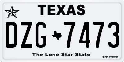 TX license plate DZG7473