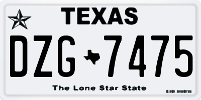 TX license plate DZG7475