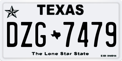 TX license plate DZG7479