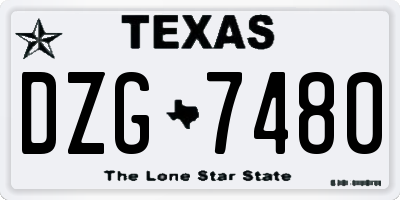 TX license plate DZG7480