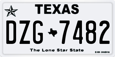 TX license plate DZG7482