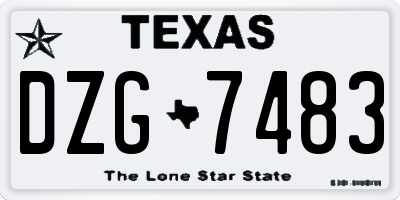 TX license plate DZG7483