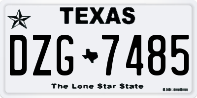 TX license plate DZG7485