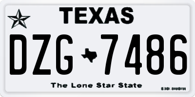 TX license plate DZG7486