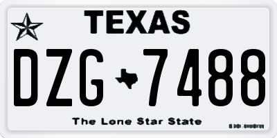 TX license plate DZG7488