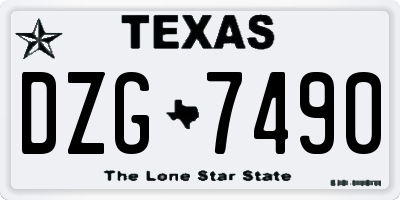 TX license plate DZG7490