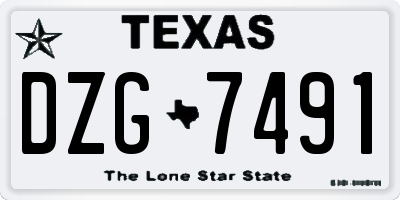 TX license plate DZG7491