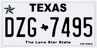 TX license plate DZG7495