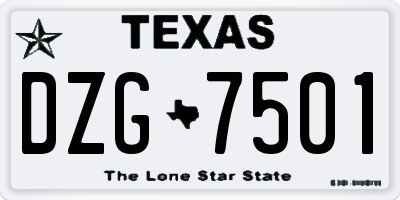 TX license plate DZG7501
