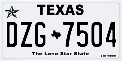 TX license plate DZG7504