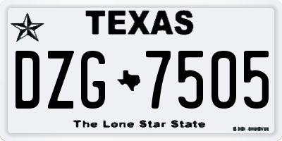TX license plate DZG7505