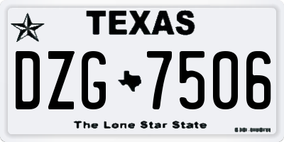 TX license plate DZG7506