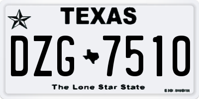 TX license plate DZG7510