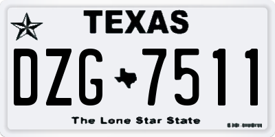 TX license plate DZG7511