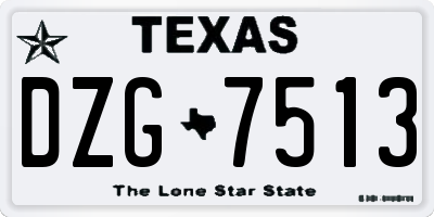 TX license plate DZG7513