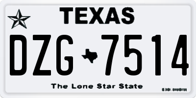 TX license plate DZG7514