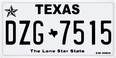 TX license plate DZG7515