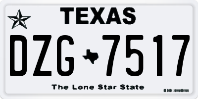 TX license plate DZG7517