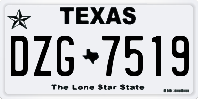 TX license plate DZG7519