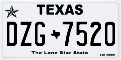 TX license plate DZG7520
