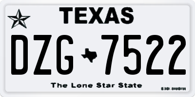 TX license plate DZG7522