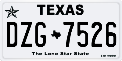 TX license plate DZG7526