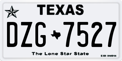 TX license plate DZG7527