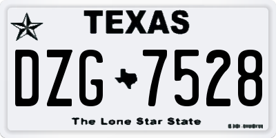 TX license plate DZG7528
