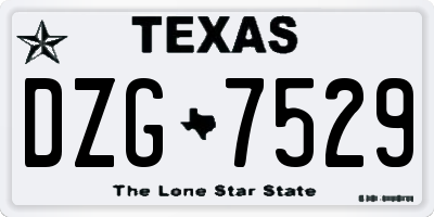 TX license plate DZG7529