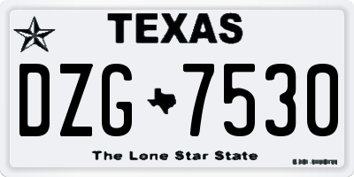 TX license plate DZG7530