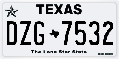TX license plate DZG7532