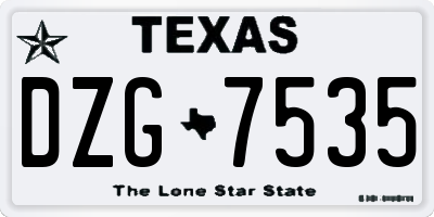 TX license plate DZG7535