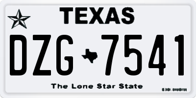 TX license plate DZG7541