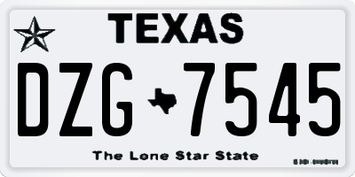 TX license plate DZG7545
