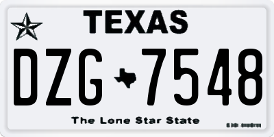 TX license plate DZG7548