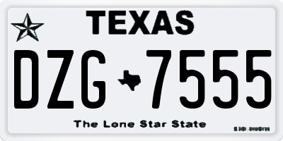 TX license plate DZG7555