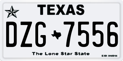 TX license plate DZG7556