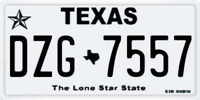 TX license plate DZG7557